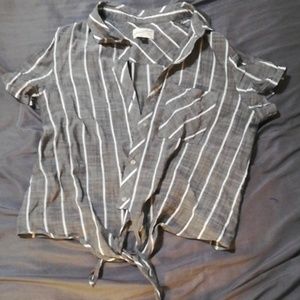 Sale! Gray and white striped crop top